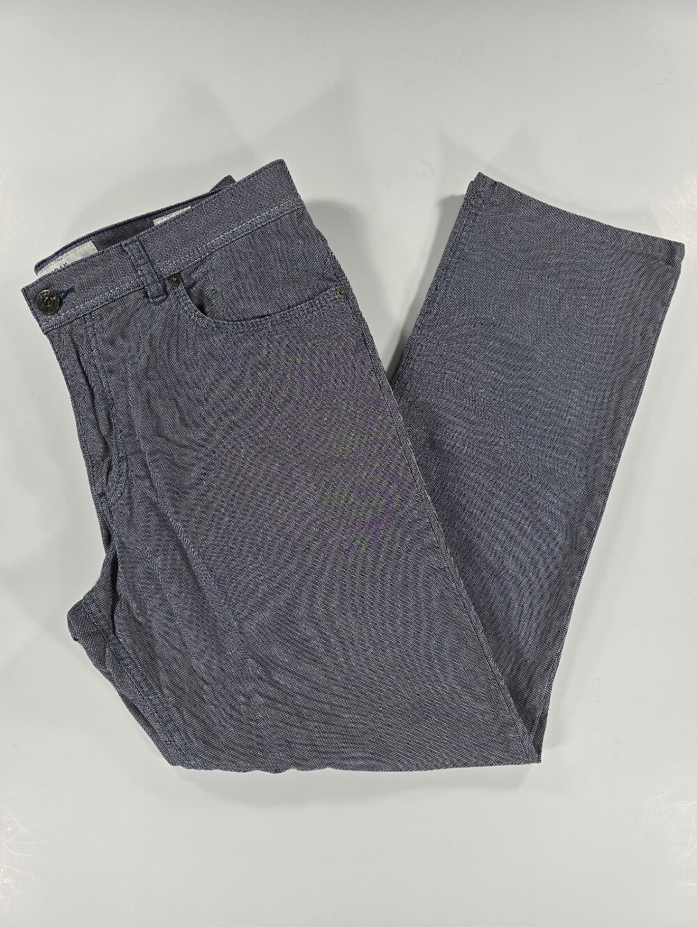 Brax 34x28 Gray Cooper Fancy Cotton Blend 5 Pocket Casual Pants Stretch Birdseye